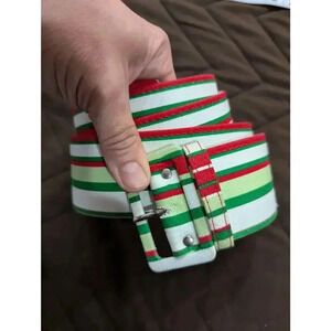 White Christmas (green and red) striped wide width by Pin-up Girl Clothing 4X